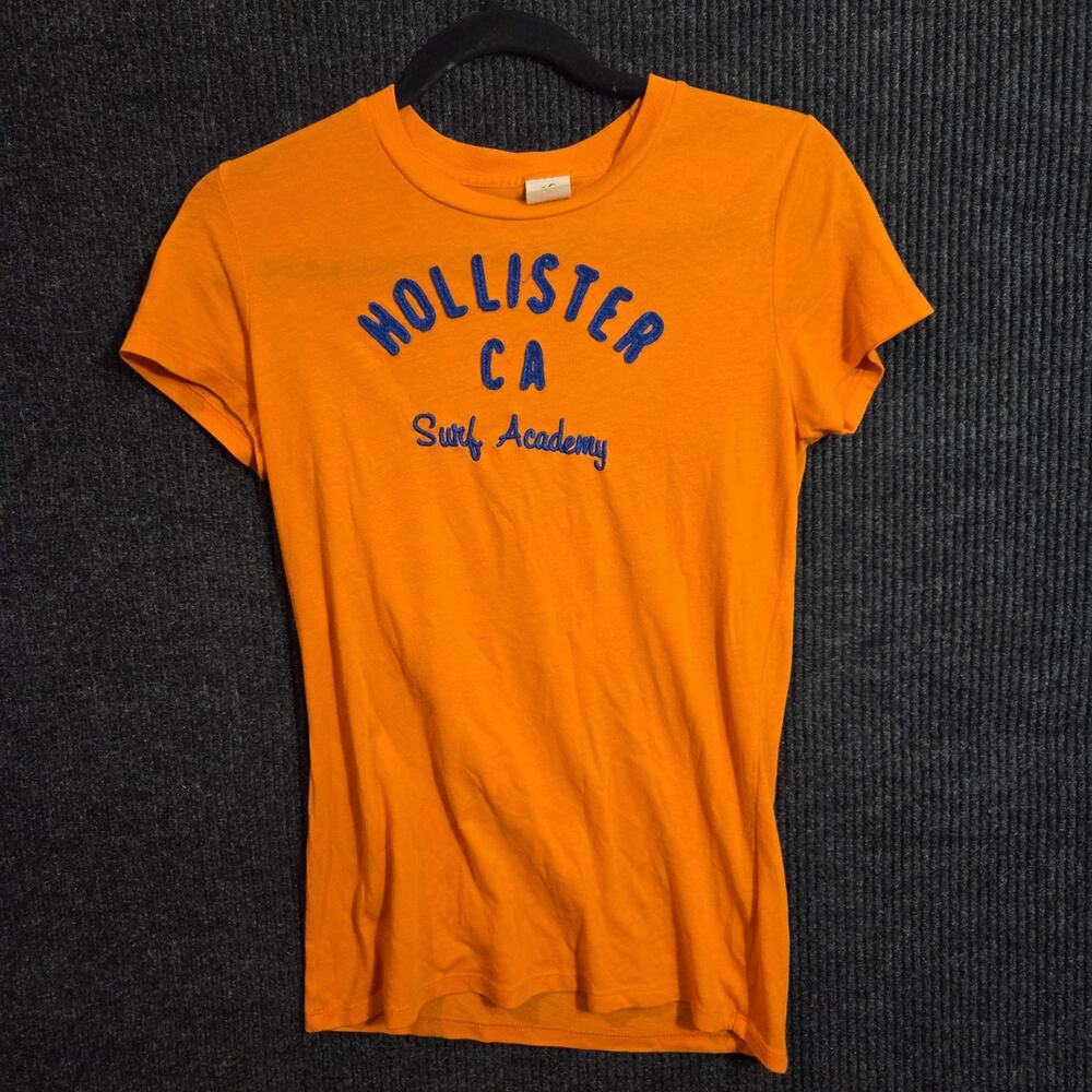 Hollister Bright Orange Surf Academy Graphic Tee Size Large Y2K Preppy